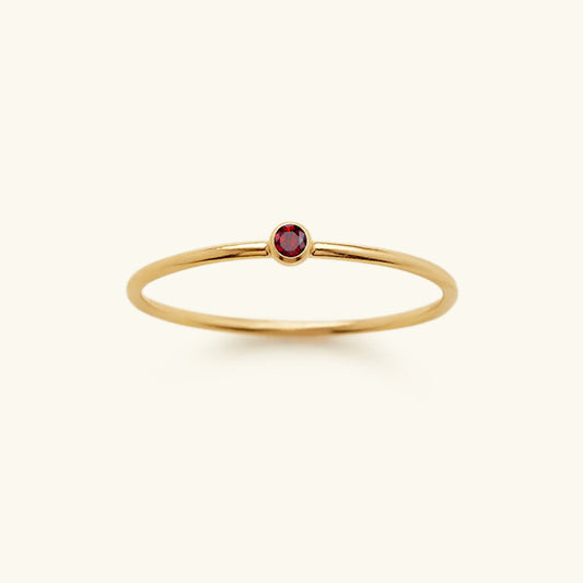 Birthstone Stacker Ring | Elegant 14k Gold-Plated Design 0