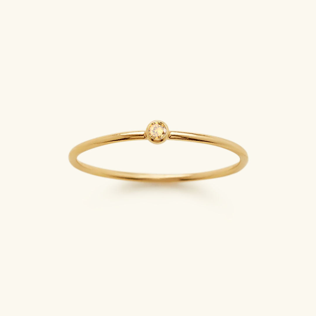 Birthstone Stacker Ring | Elegant 14k Gold-Plated Design 10