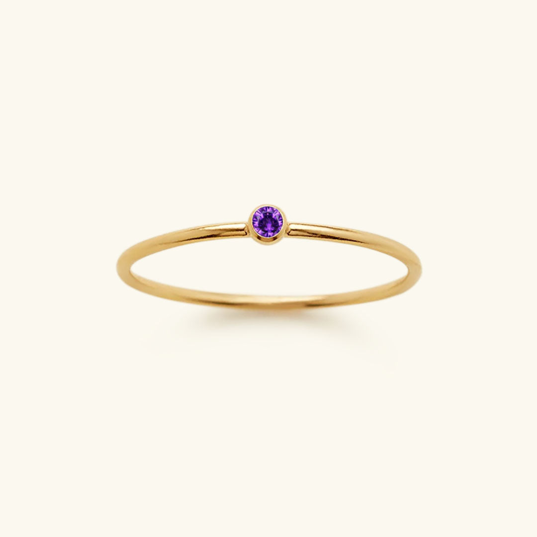 Birthstone Stacker Ring | Elegant 14k Gold-Plated Design 11