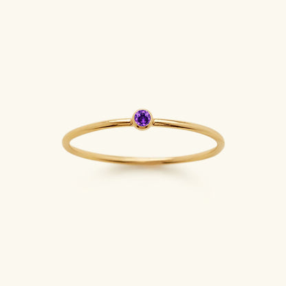 Birthstone Stacker Ring | Elegant 14k Gold-Plated Design 11