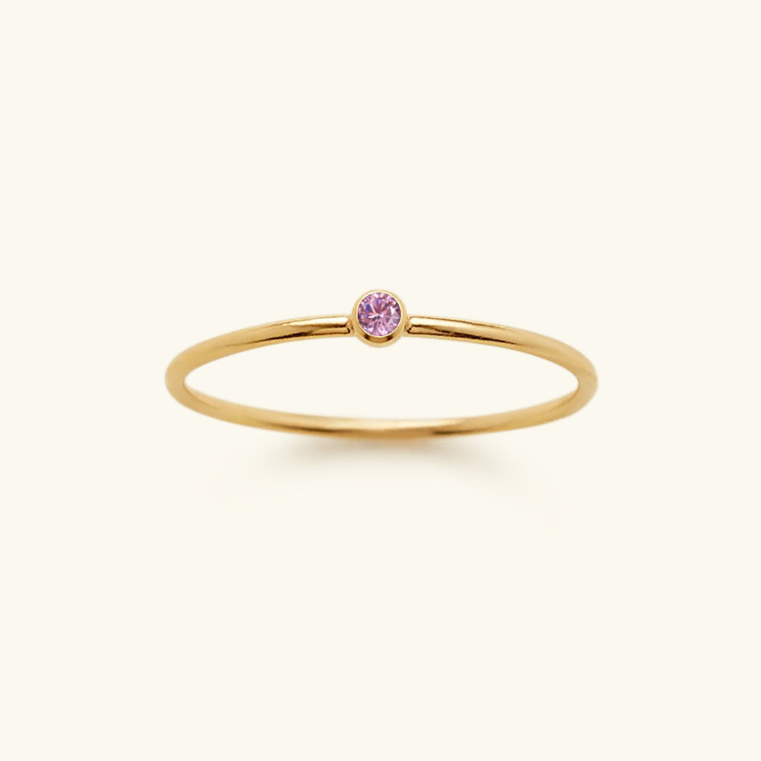 Birthstone Stacker Ring | Elegant 14k Gold-Plated Design 12