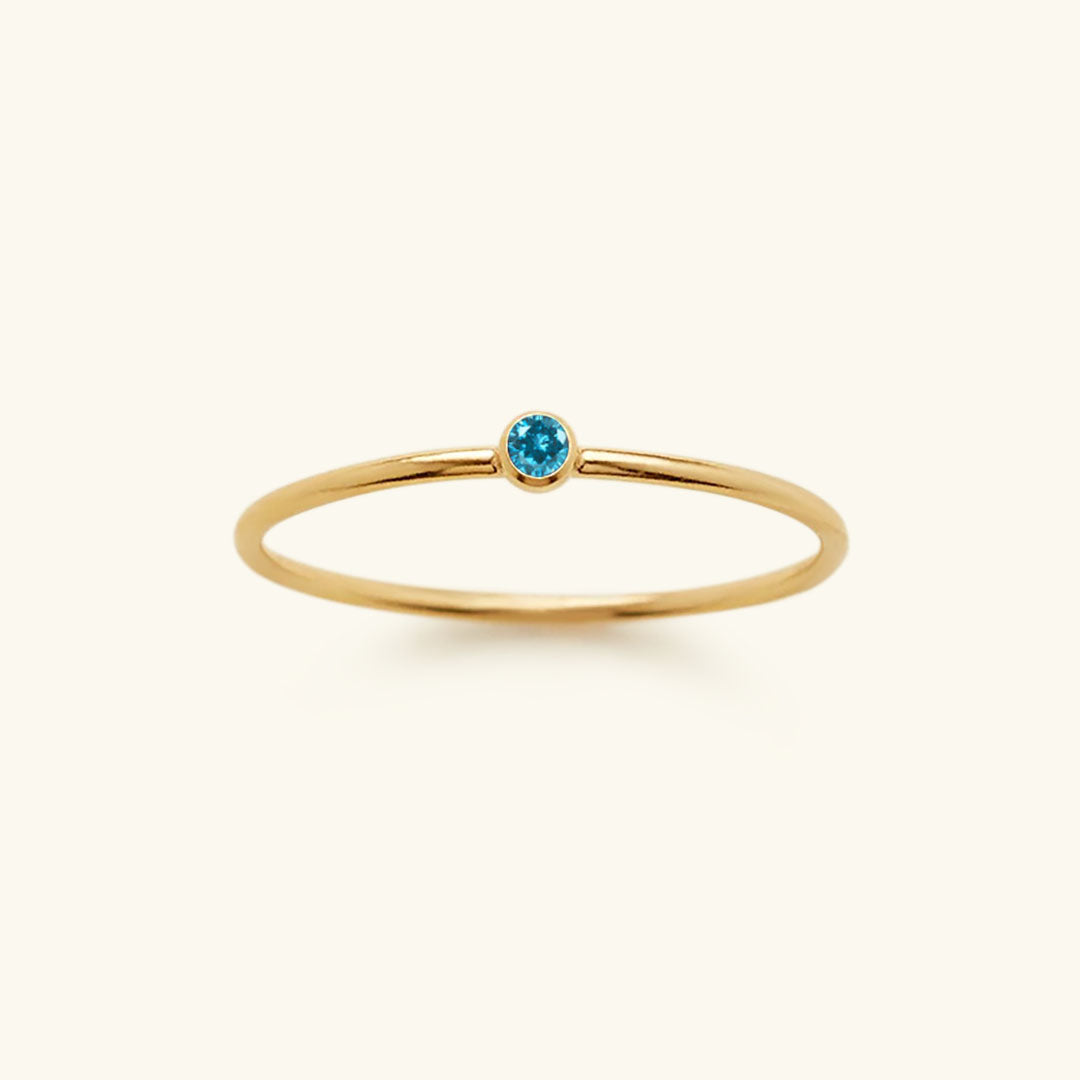 Birthstone Stacker Ring | Elegant 14k Gold-Plated Design 14