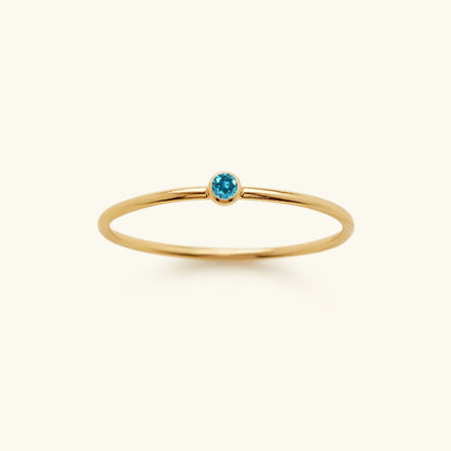 Birthstone Stacker Ring | Elegant 14k Gold-Plated Design 14