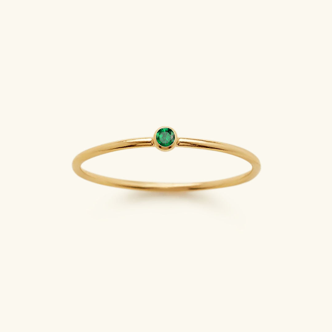 Birthstone Stacker Ring | Elegant 14k Gold-Plated Design 15