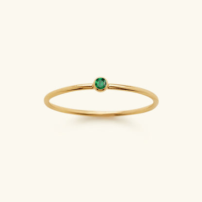 Birthstone Stacker Ring | Elegant 14k Gold-Plated Design 15