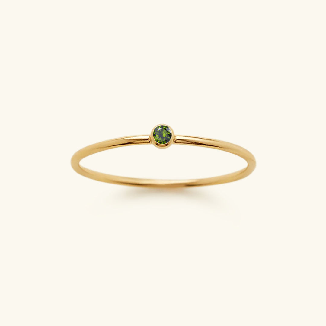 Birthstone Stacker Ring | Elegant 14k Gold-Plated Design 16