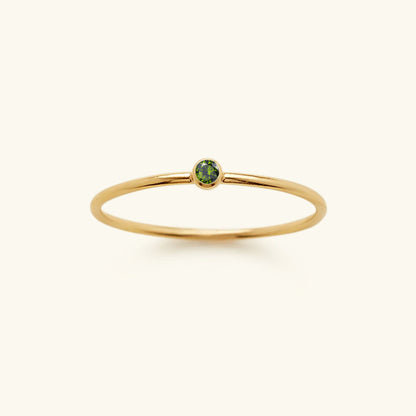 Birthstone Stacker Ring | Elegant 14k Gold-Plated Design 16
