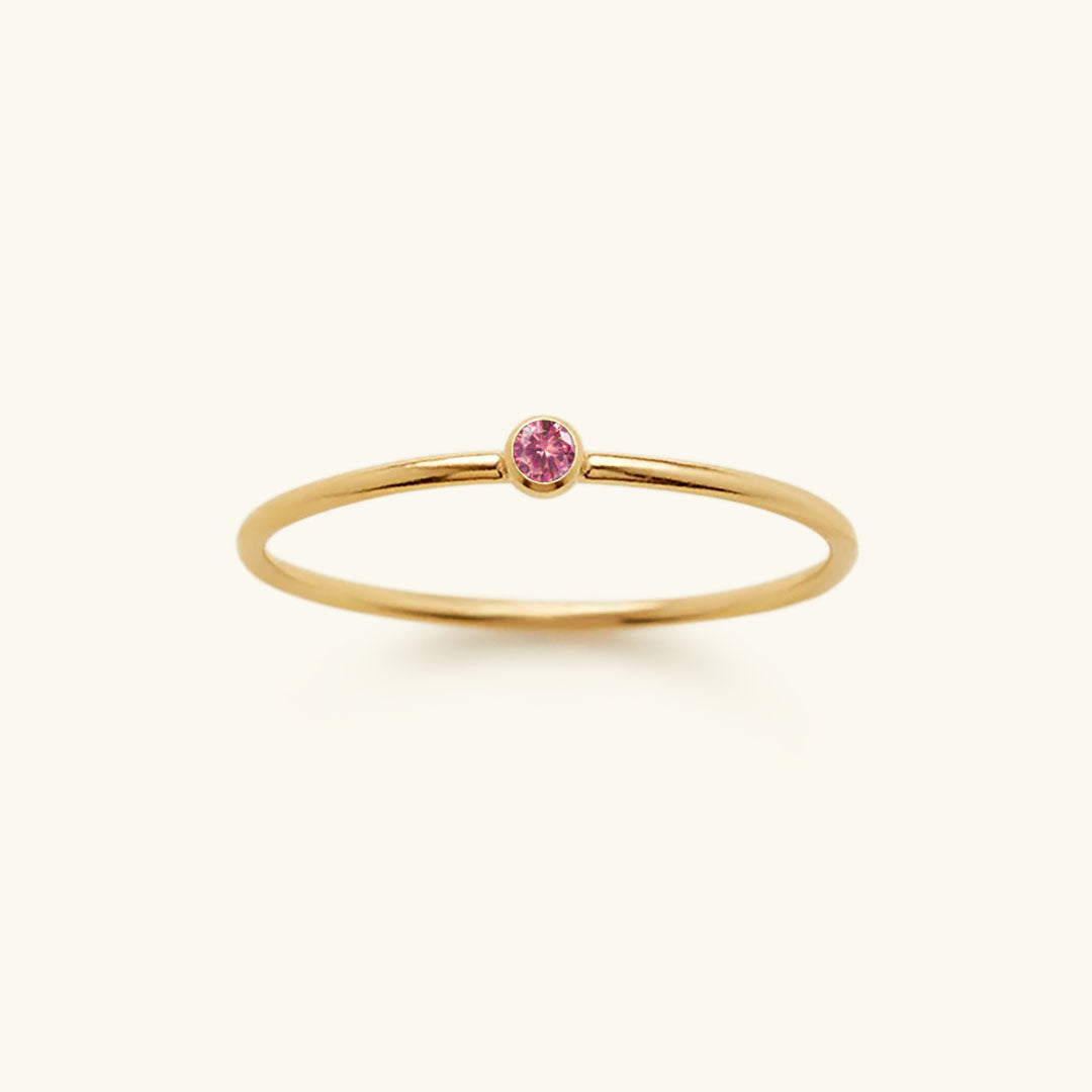 Birthstone Stacker Ring | Elegant 14k Gold-Plated Design 17