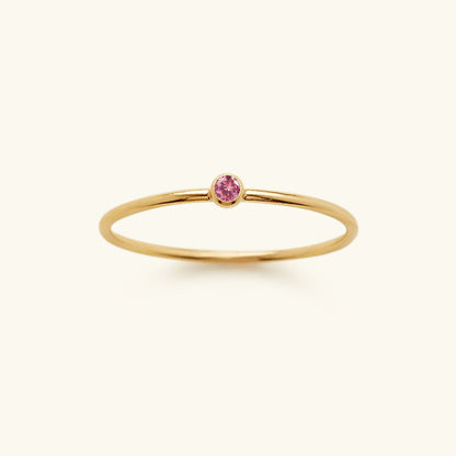 Birthstone Stacker Ring | Elegant 14k Gold-Plated Design 17