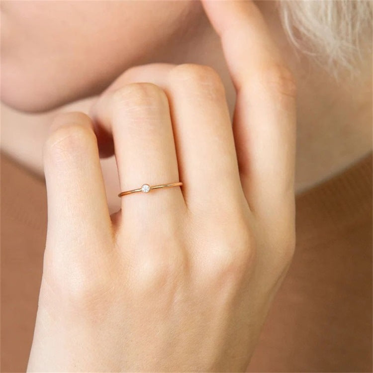 Birthstone Stacker Ring | Elegant 14k Gold-Plated Design 3