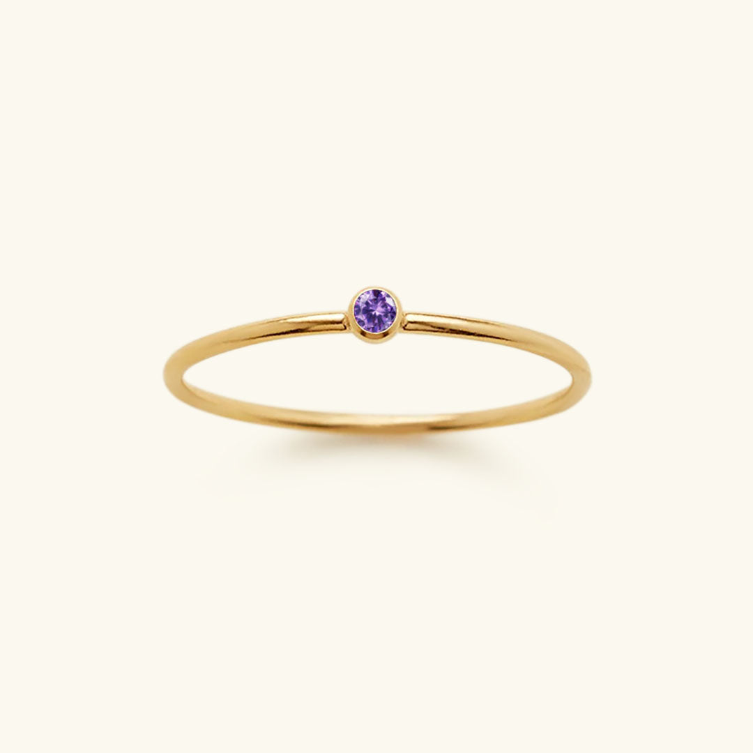 Birthstone Stacker Ring | Elegant 14k Gold-Plated Design 7