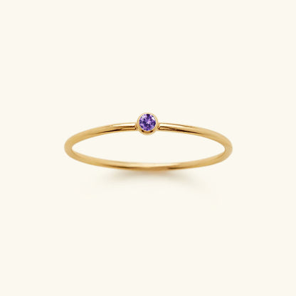 Birthstone Stacker Ring | Elegant 14k Gold-Plated Design 7