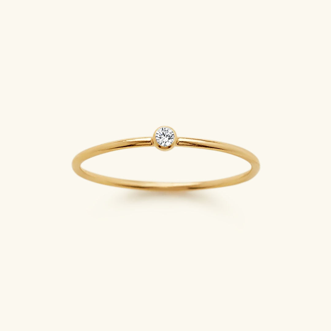 Birthstone Stacker Ring | Elegant 14k Gold-Plated Design 9