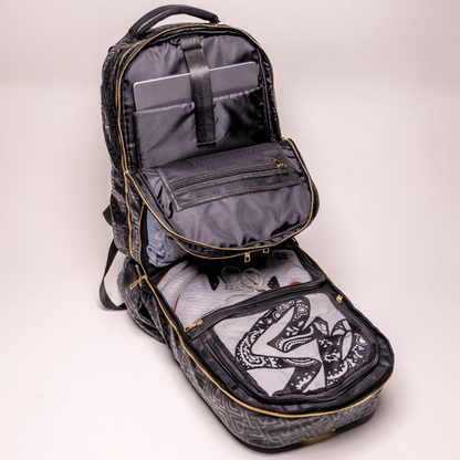Zwarte monogram leren gepatenteerde handbagage rugzak (Slechts 150 gemaakt)
