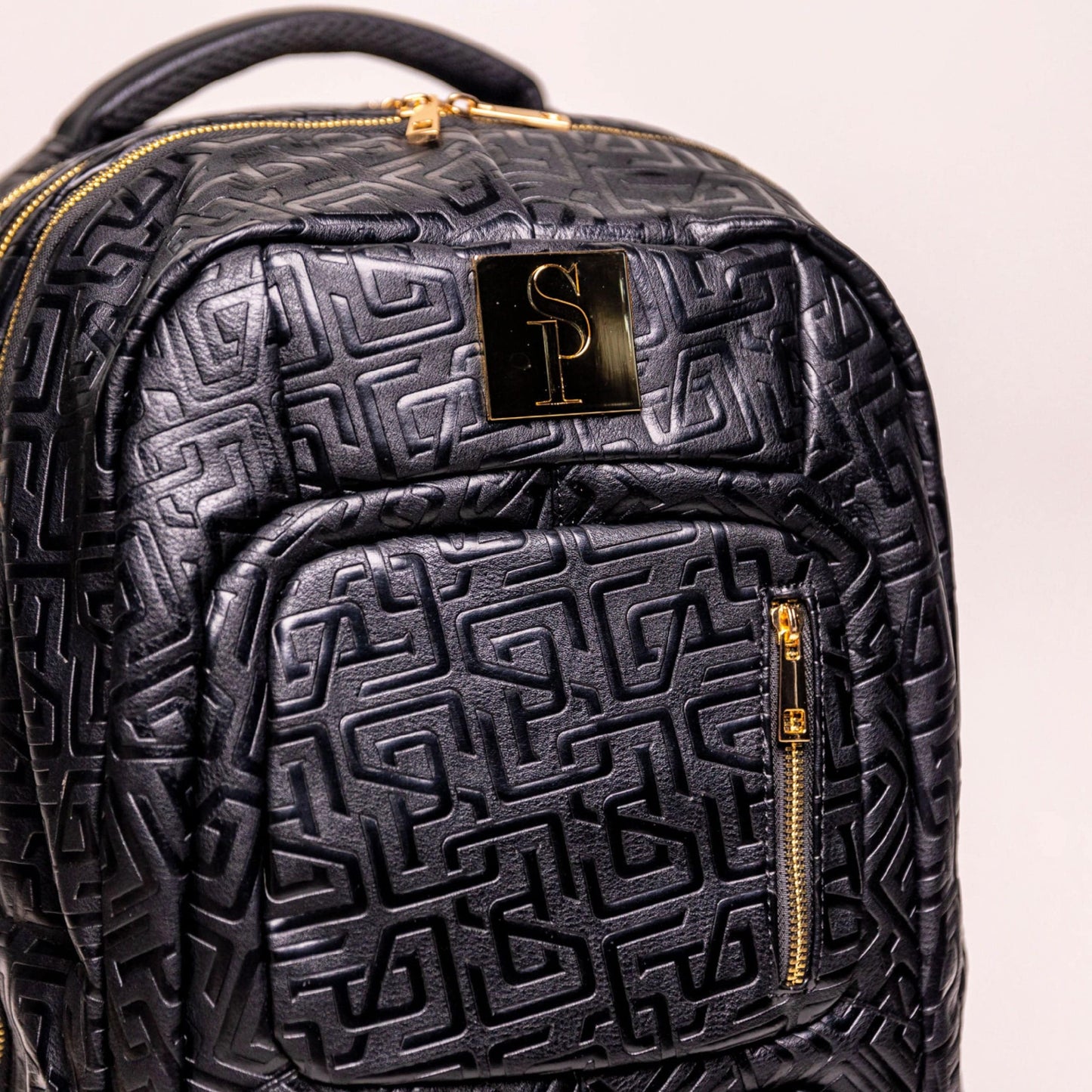 Zwarte monogram leren gepatenteerde handbagage rugzak (Slechts 150 gemaakt)