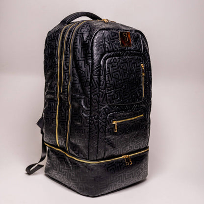 Zwarte monogram leren gepatenteerde handbagage rugzak (Slechts 150 gemaakt)