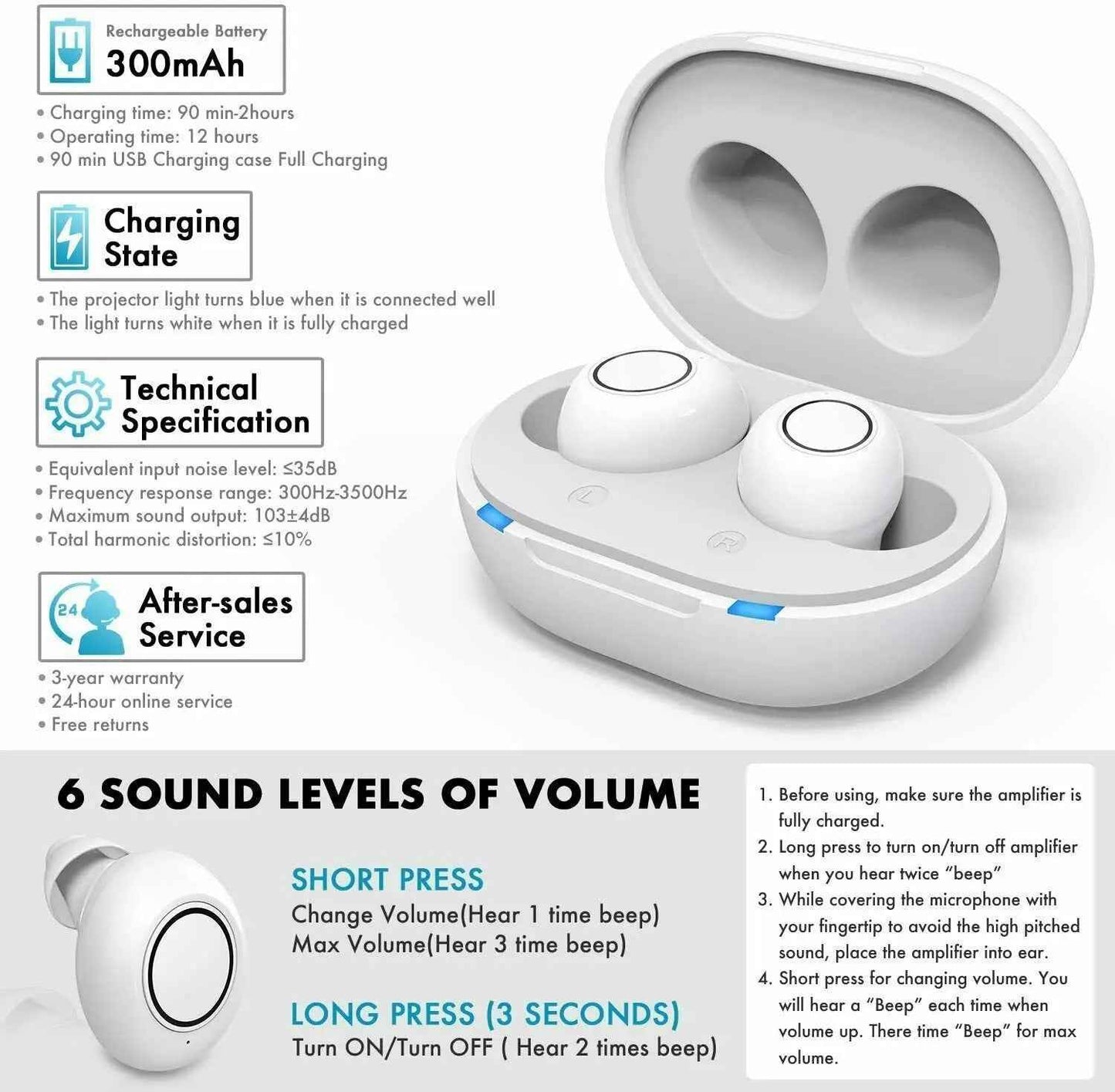 Bluetooth Hearing Aids | App-Controlled, Rechargeable & Compact Design 1
