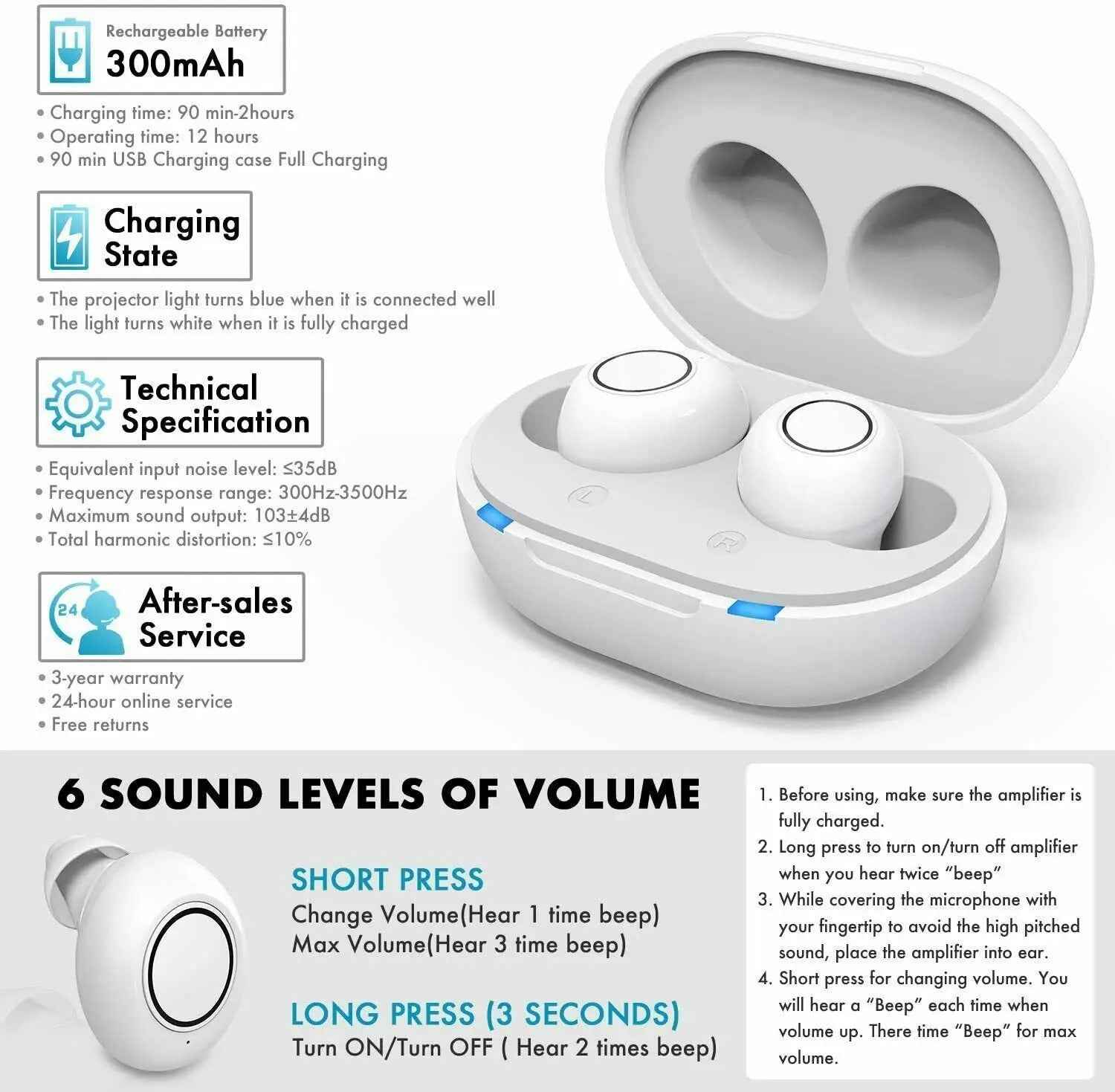 Bluetooth Hearing Aids | App-Controlled, Rechargeable & Compact Design 1