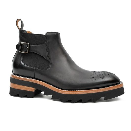 Stivali Chelsea Brogue neri