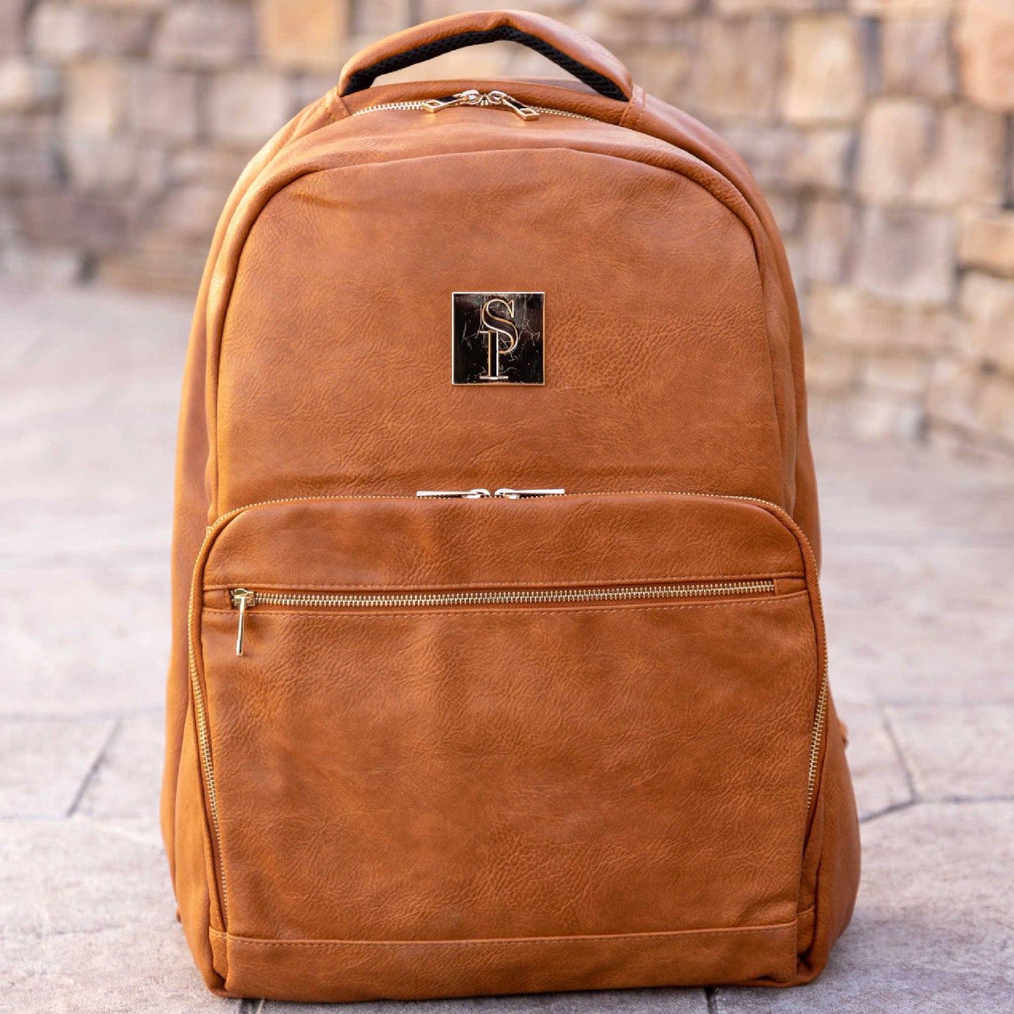 Ensemble de 3 sacs en cuir vieilli marron