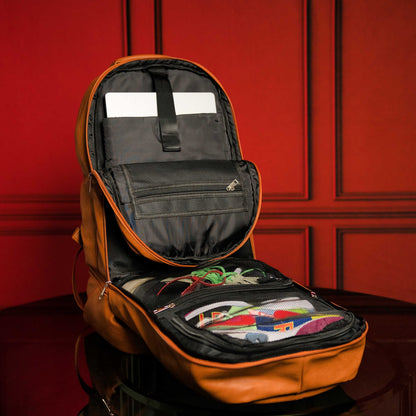 Ensemble de 3 sacs en cuir vieilli marron