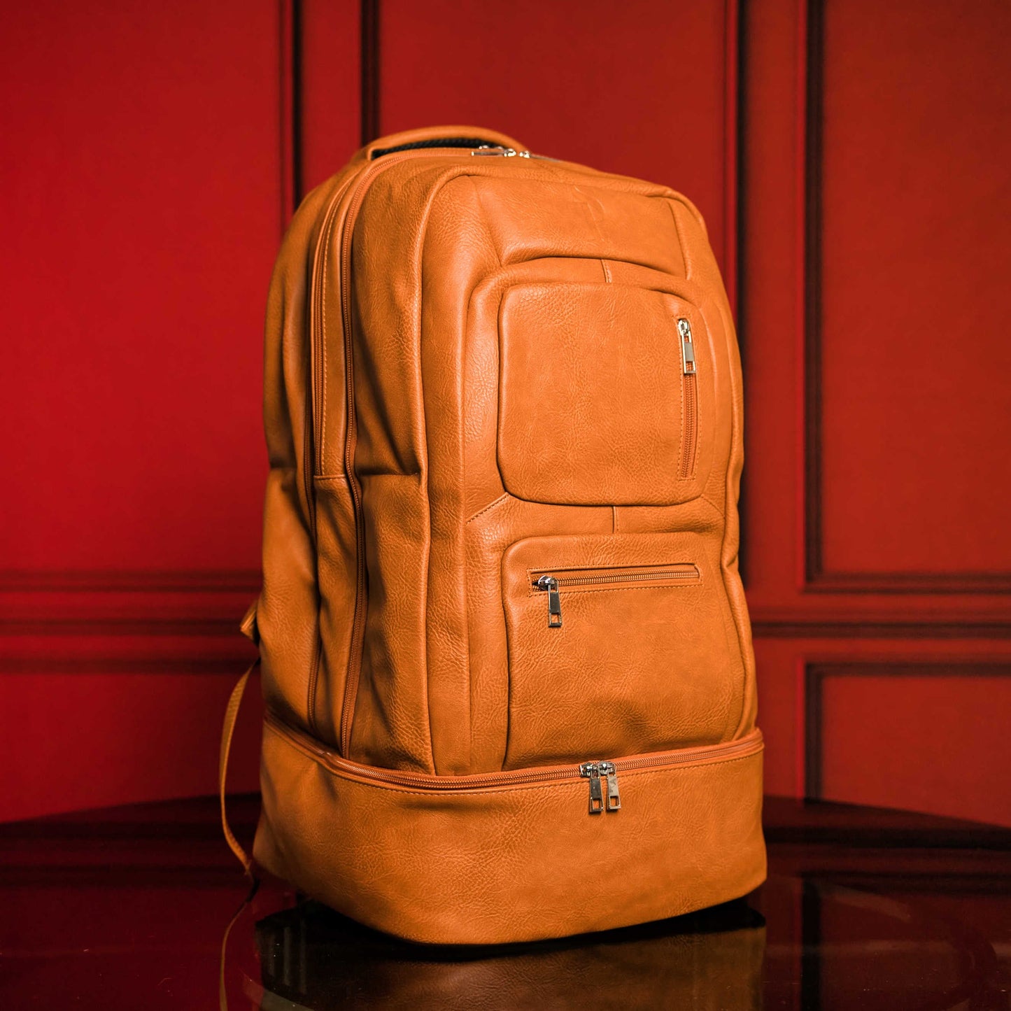 Ensemble de 3 sacs en cuir vieilli marron