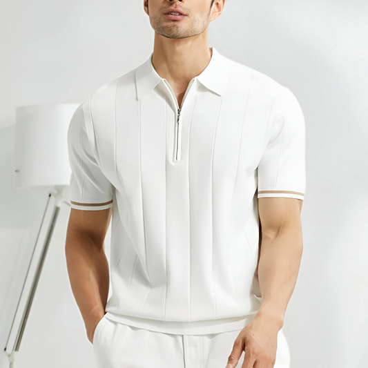 Retro Luxury Zip Polo