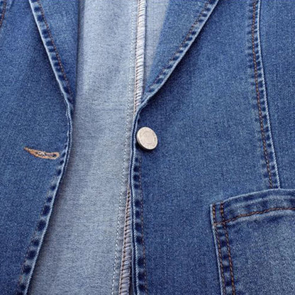Casual Denim Blazer | Lightweight Tailored Design for Women 1