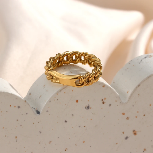 Chain Link Ring | Stainless Steel 316L Hypoallergenic and Tarnish Resistant 0