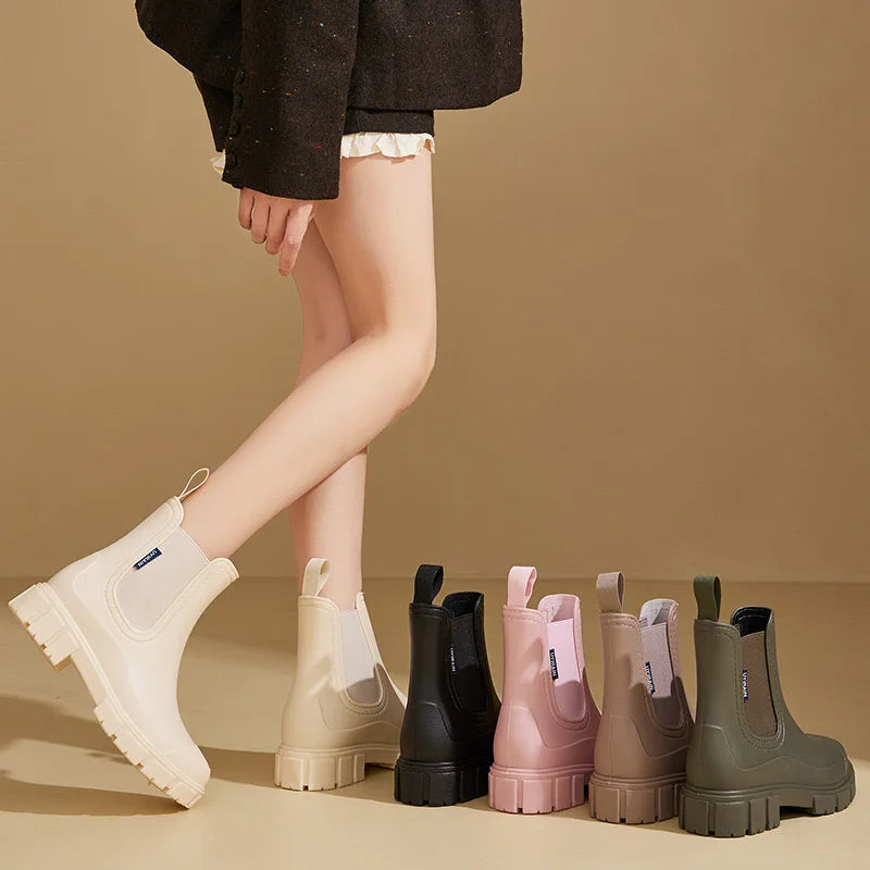 Chelsea Rain Boots | Waterproof Ankle-Height Design with Tread Sole 1