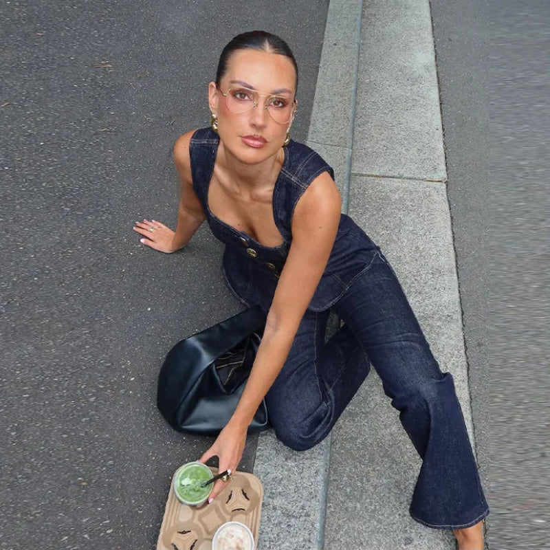 Chic Dark Wash Denim Set 1