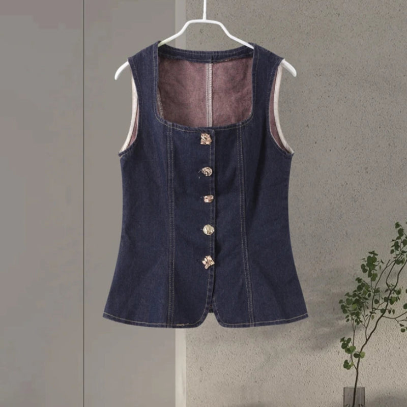 Chic Dark Wash Denim Set 5