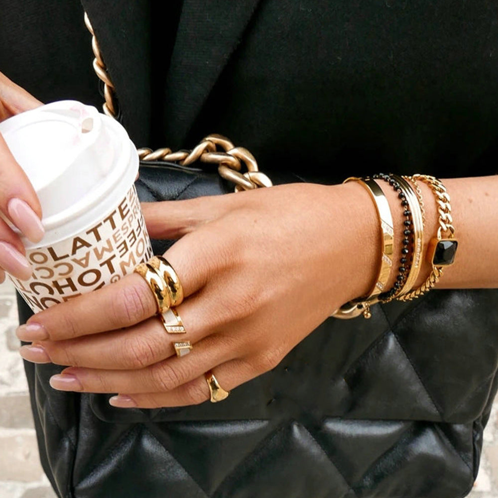 Chic Double-Layered Ring | Ethically Sourced Stainless Steel with 18k Gold Plating 2