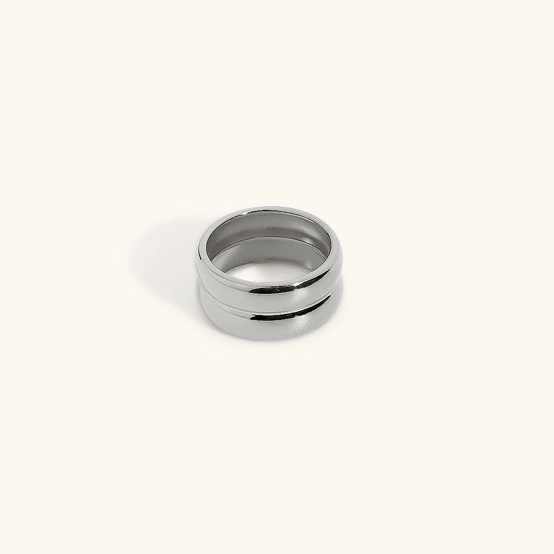 Chic Double-Layered Ring | Ethically Sourced Stainless Steel with 18k Gold Plating 3