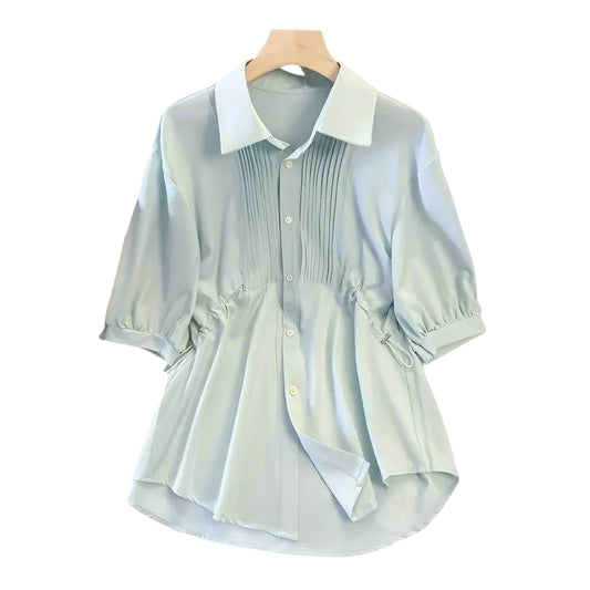 Chic Women's Long Sleeve Shirt | Cotton Linen Blend 0