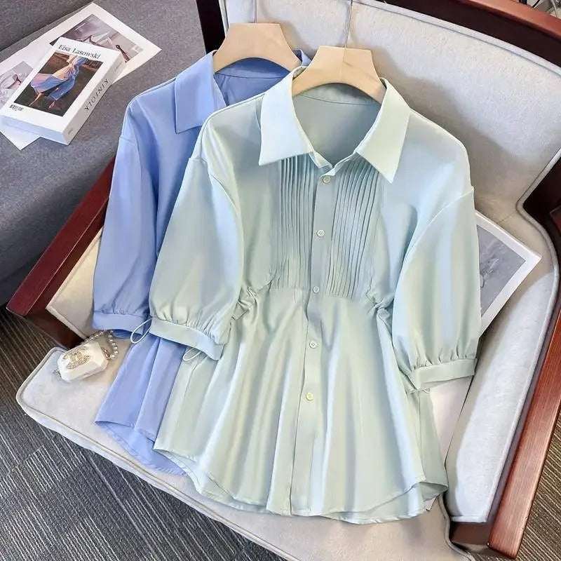 Chic Women's Long Sleeve Shirt | Cotton Linen Blend 2