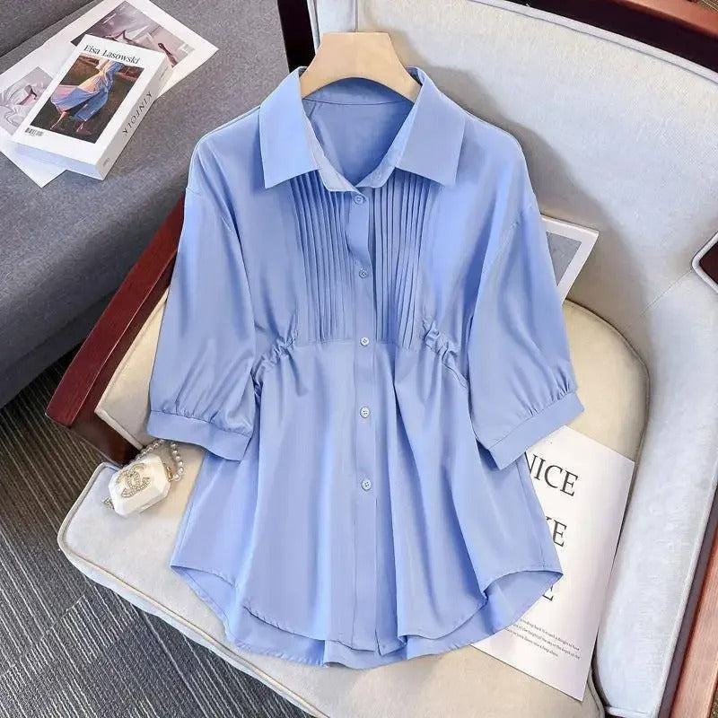 Chic Women's Long Sleeve Shirt | Cotton Linen Blend 3