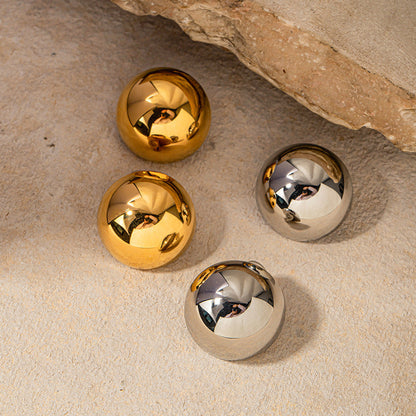 Chunky Gold Stud Earrings | Hypoallergenic 18k Gold with Timeless Design 4