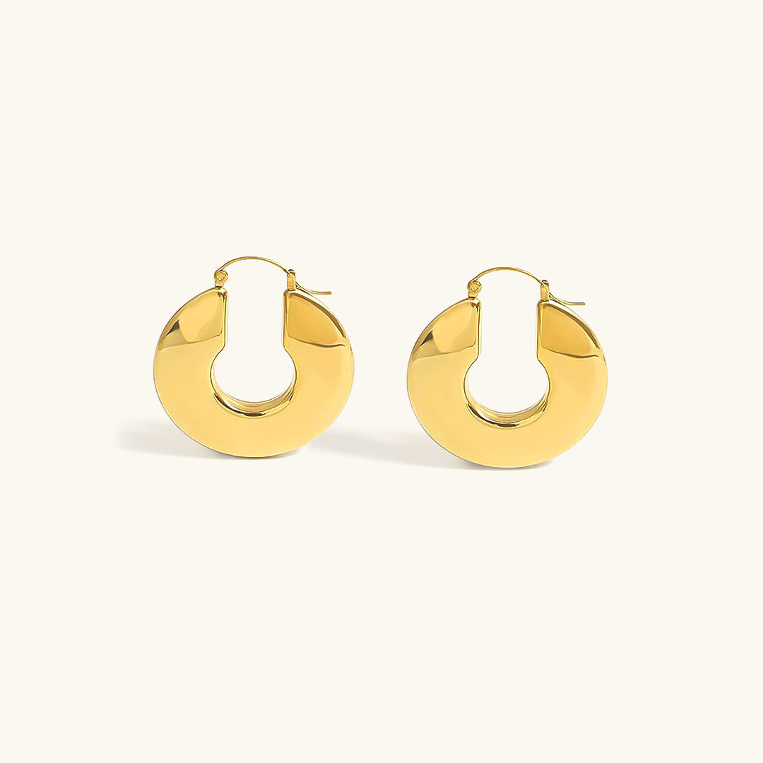 Chunky Hoop Earrings | 18k Waterproof Gold with Hypoallergenic Design 0