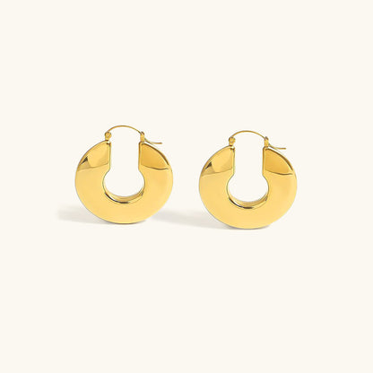 Chunky Hoop Earrings | 18k Waterproof Gold with Hypoallergenic Design 0