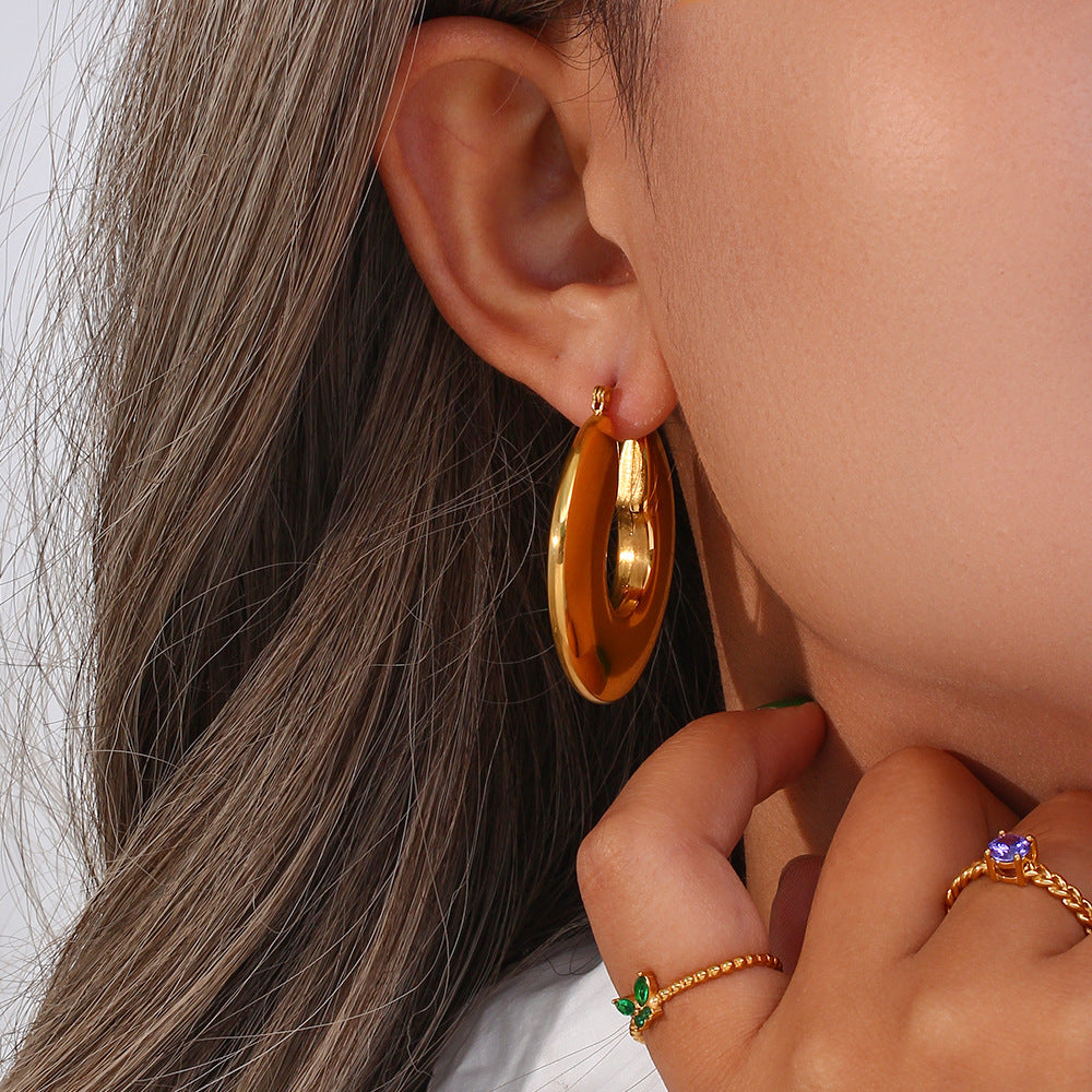 Chunky Hoop Earrings | 18k Waterproof Gold with Hypoallergenic Design 1
