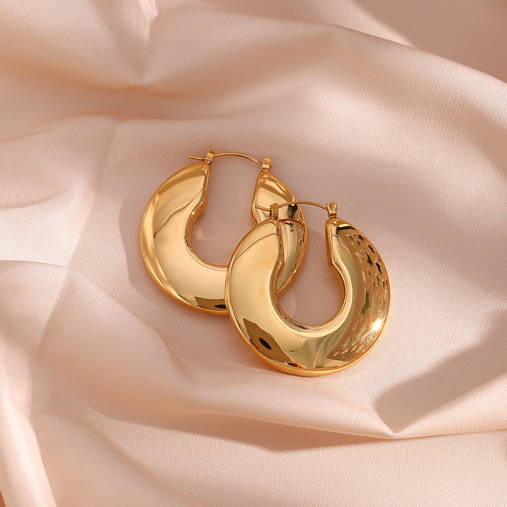 Chunky Hoop Earrings | 18k Waterproof Gold with Hypoallergenic Design 3