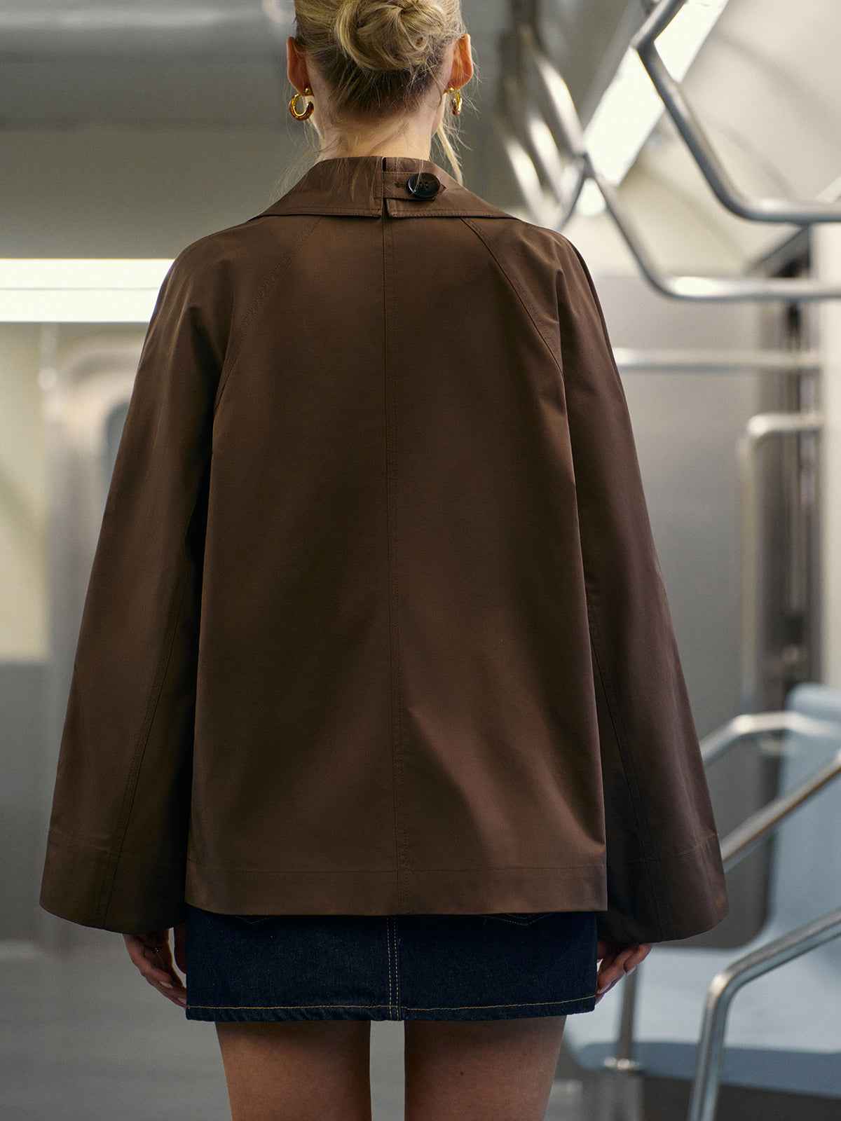 Classic Double-Breasted Trench Coat | Woven Fabric with Belted Design 4