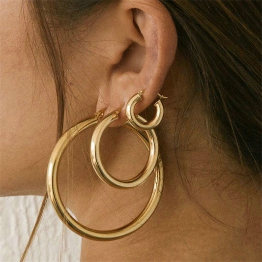 Classic Hoop Earrings | Tarnish-Free Stainless Steel with Secure Closure 2