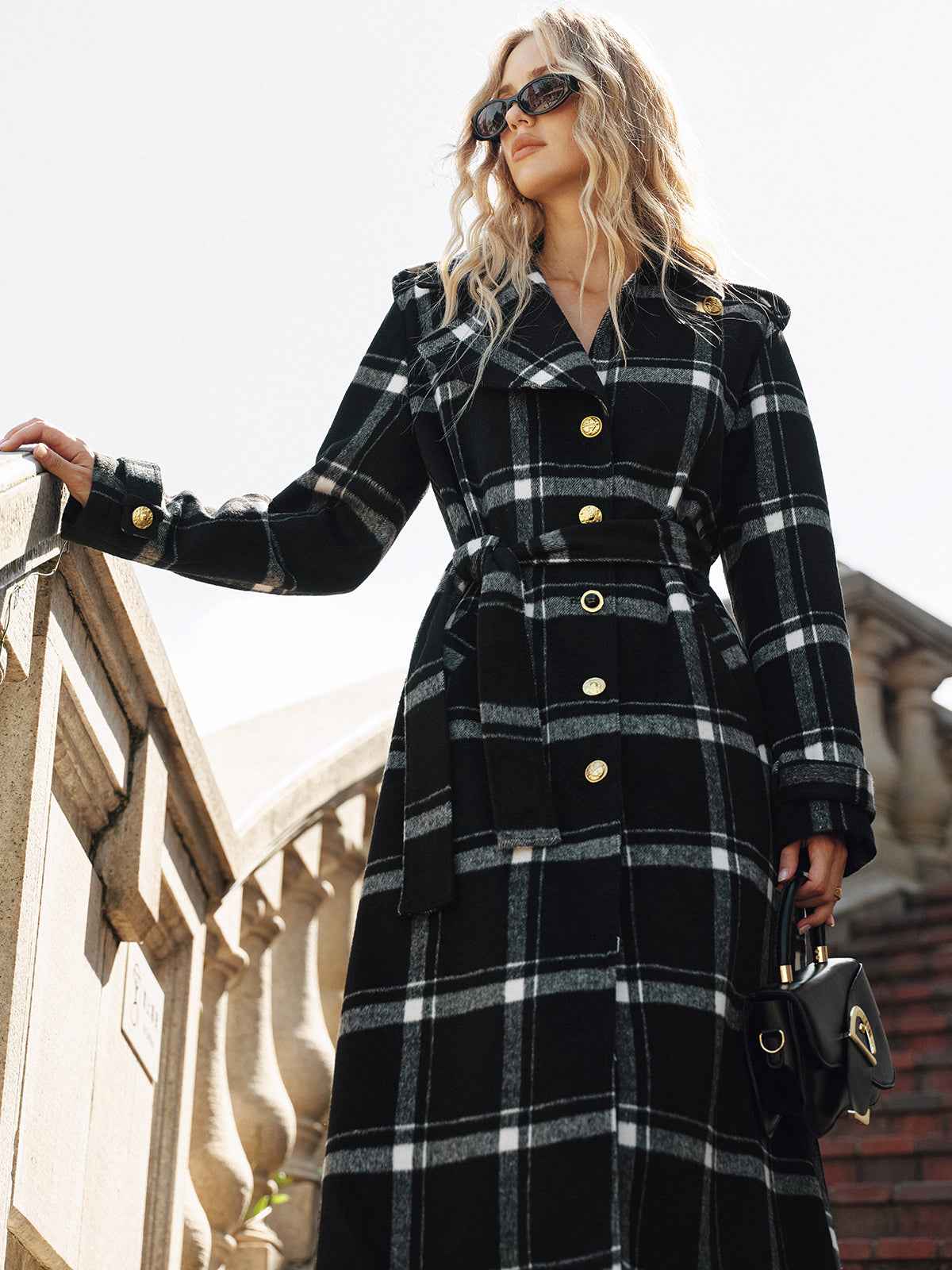 Classic Long Trench Coat | Warm Wool Blend with Belted Design for Women 1
