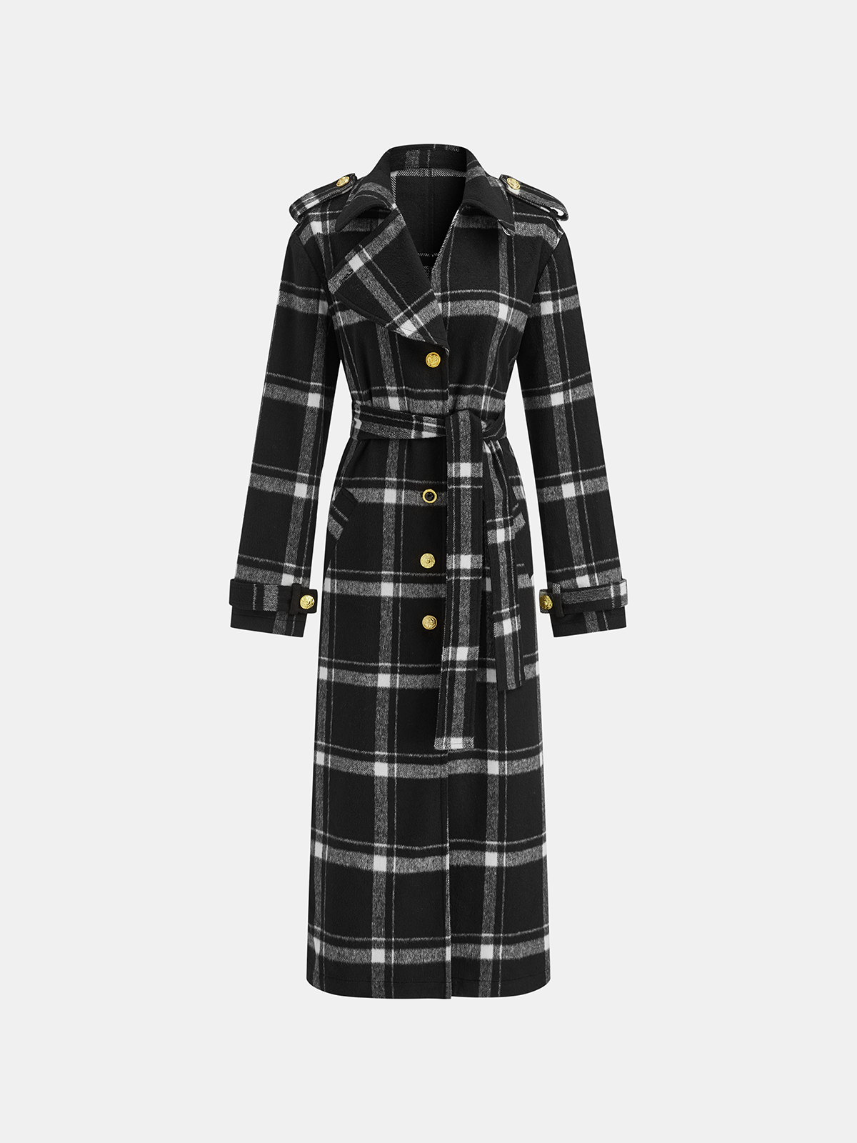 Classic Long Trench Coat | Warm Wool Blend with Belted Design for Women 7