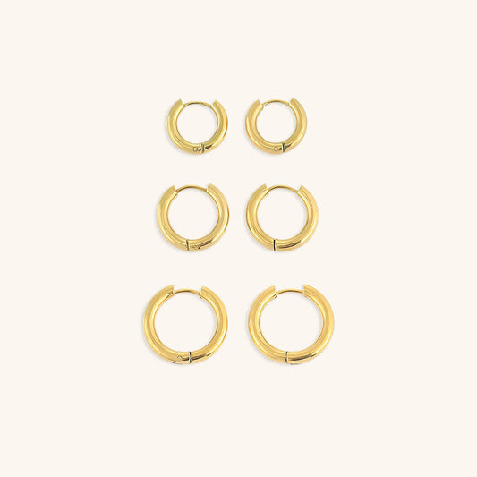 Classic Round Hoops | Ethically Sourced Stainless Steel-Plated 14k Gold 0