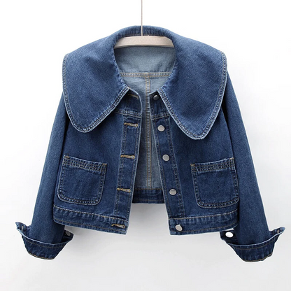 Cropped Denim Jacket | Stylish Organic Fabric with Flattering Fit 0