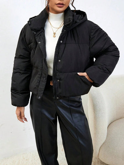 Cropped Puffer Jacket | Warm Hooded Design for Winter Style 1