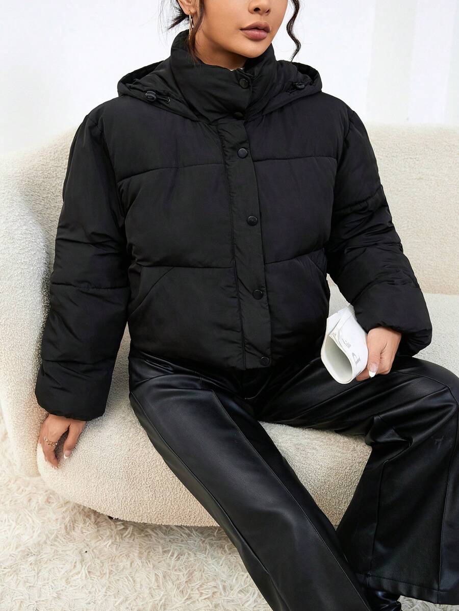Cropped Puffer Jacket | Warm Hooded Design for Winter Style 3